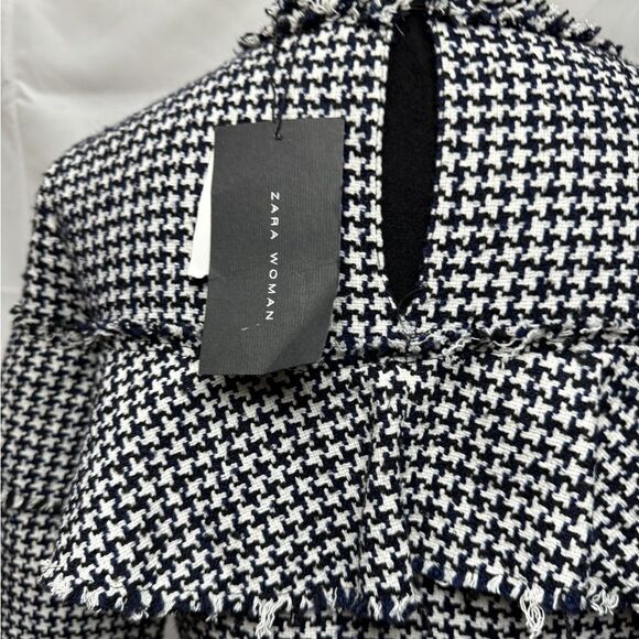 Zara Frilled Tweed Houndstooth  Dress - Picture 8 of 10